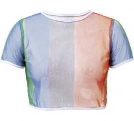 Camiseta de Rejilla Arcoíris para mujer