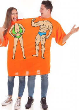 Double Let's Go To The Beach Costume T-shirt for adults