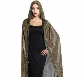 Capa com capuz dourada bicolor, 120 cm Capa com capuz dourada bicolor, 120 cm