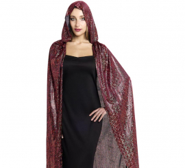 Two-tone red hooded cape, 120 cm