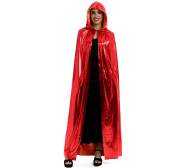 Red Metallic Hooded Cape 160cm