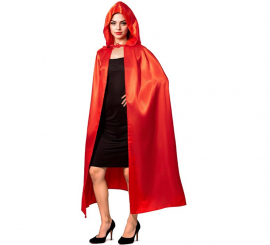 Red Satin Hooded Cape 120cm