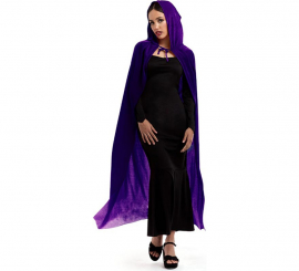 Purple Velvet Hooded Cape 120cm