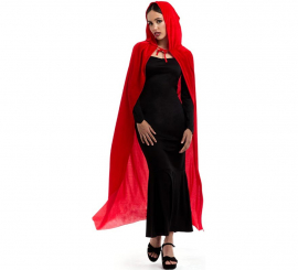 Adult Red Velvet Hooded Cape 120cm