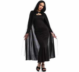 Hooded Cape Velvet and black tulle 120 cm