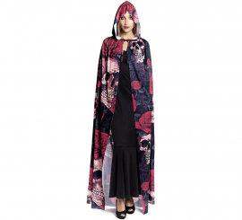 Capa Caveira e Rosas 185 cm Capa Caveira e Rosas 185 cm