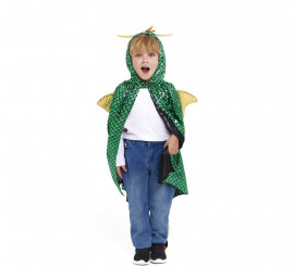 Green Dragon cape with hood and wings for children