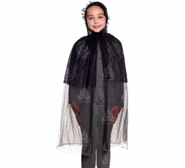 Children's Black Lace Cape 90 cm