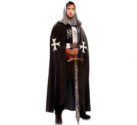 Black Medieval Templar Cape for men