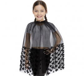 Capa de tule com borboleta 3D para crianças Capa de tule com borboleta 3D para crianças