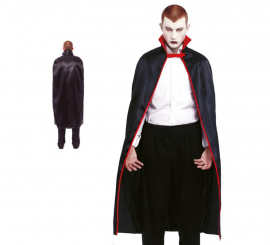 Mantello da vampiro con colletto rosso 140 cm