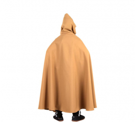 Brown Medieval long cape with children's hood