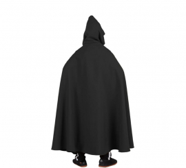 Black Medieval long cape with children's hood