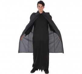 Longue cape noire de vampire ou de mort pour adultes