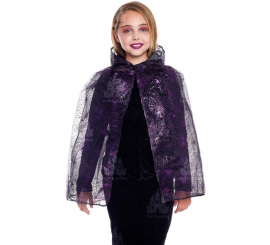 Children's Lilac Spider Web Cape 90 cm