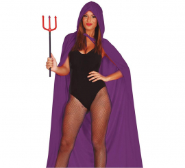 Purple Velvet Cape with Hood 130 cm