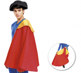 Large red and gold bullfighter's cape measuring 150x70 cm