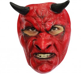 Masque de Démon ou Diable à Cornes en Latex