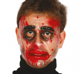 Transparent Zombie man mask with blood