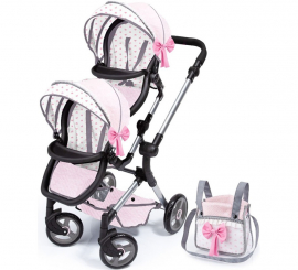 Carro de Muñecas Gemelar Tendencia rosa