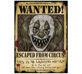 Clown Wanted Poster 30X40 cms