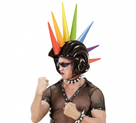 90cm Inflatable Multicoloured Spiked Helmet