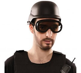 SWAT helmet with glasses