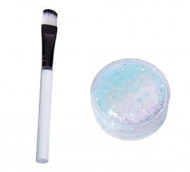 Brush and white glitter 10.5x17.6 cm