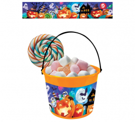 Pumpkin and Ghost Basket 18x16 cm