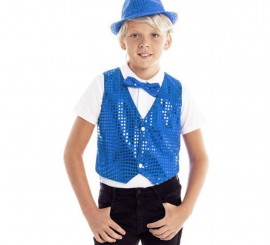 Children's blue sequin vest