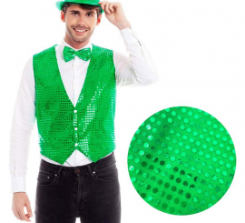 Green Sequin Vest for men