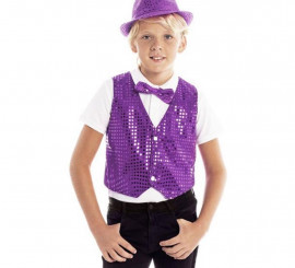 Children's purple sequin vest