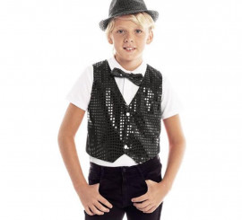 Children's black sequin vest