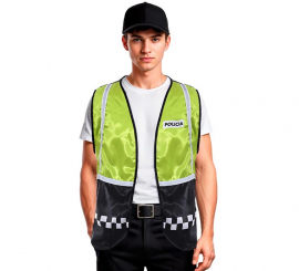 Adult green checkered police vest