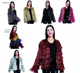 Fringed jacket in various colors for women