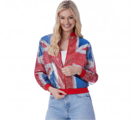 Chaqueta de Lentejuelas Union Jack Reino Unido para mujer