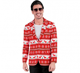 Rot-weiße Merry-Christmas-Jacke für Herren