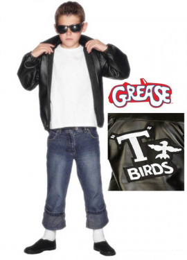 Disfraz de T-Birds Grease para hombre, talla grande, disfraz de  motociclista negro, disfraz de Halloween para hombre