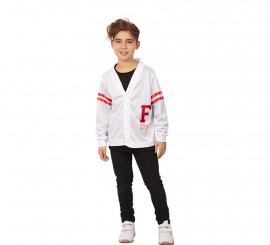 Boys white 1950s varsity jacket