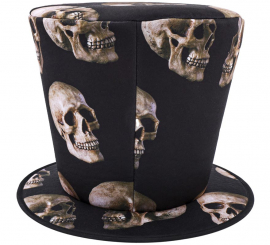Tall Top Hat with Skulls