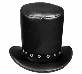 Top hat cylinder imitation leather black