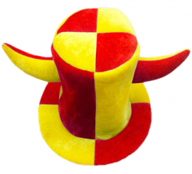 Top hat with horns in the colours of Spain