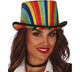 Multicolor Fabric Top Hat