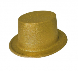 Gold glitter top hat