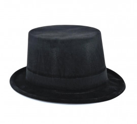 Matte Black Flocking Top Hat