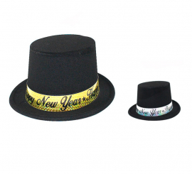 Happy New Year PVC hat in 2 assorted colors