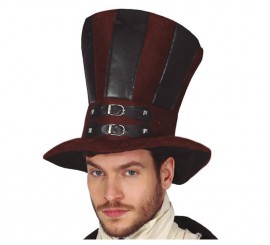 Halloween carnaval sombrero chistera Deluxe negro 16cm estable alta calidad 