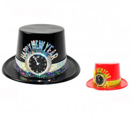 Happy New Year Holo top hats assorted colors