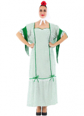 Green Madrileña Chulapa costume for women