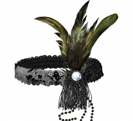 Black ribbon with Cabaret feathers